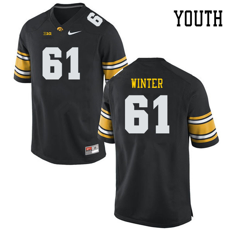 Youth #61 Cael Winter Iowa Hawkeyes College Football Jerseys Stitched Sale-Black - Click Image to Close